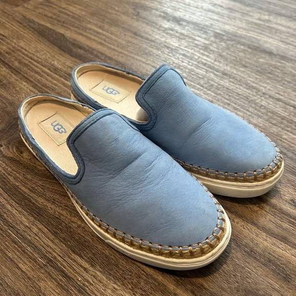 UGG Australia Caleel Leather Suede Slip-On Mule Espadrilles - Picture 3 of 9